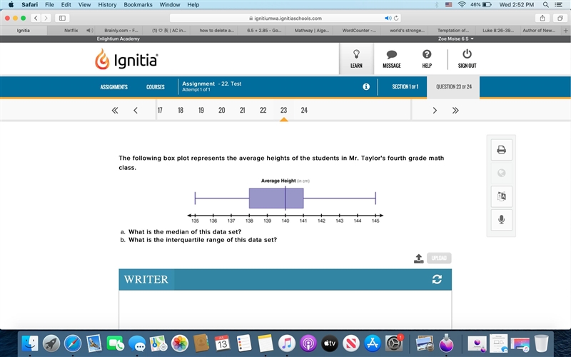 The following box plot represents the average heights of the students in Mr. Taylor-example-1