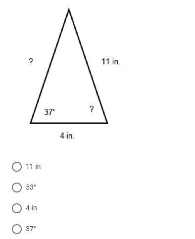 The following triangle is an isosceles triangle. What is the length of the missing-example-1