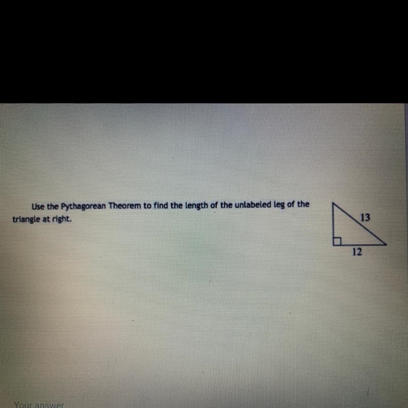 What is the length of the unlabeled leg of the triangle?-example-1