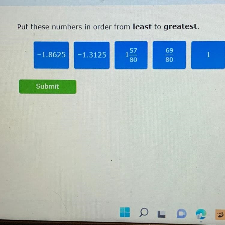 1 Compare and order rational numbers ALW Put these numbers in order from least to-example-1