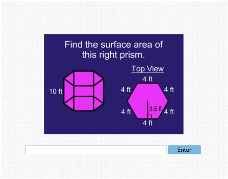 Find the surface area of this right prism.-example-1