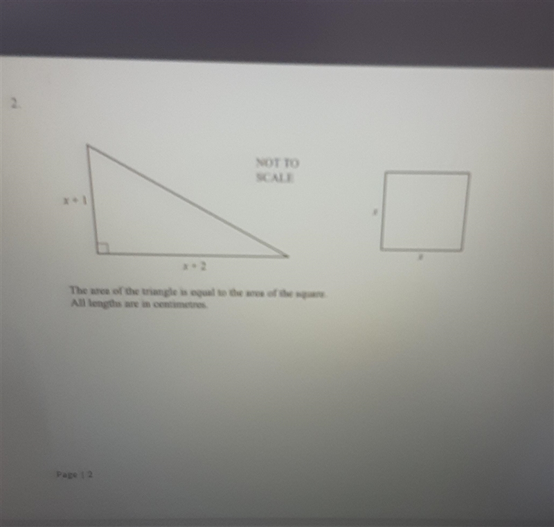 The area of the triangle is eqaula to the sqare show that x²-3x-2=0​-example-1