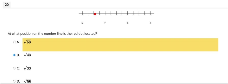 At what position on the number line is the red dot located?-example-1