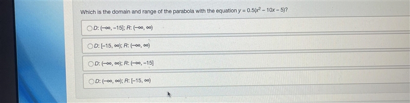 Which is the domain and range of the parabola with the equation… Thanks-example-1