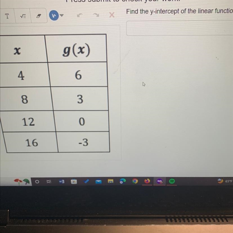 Help me find the I-intercept for the linear function-example-1