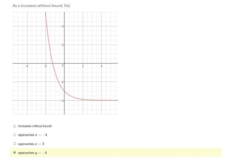 As x increases without bound f(x) Answer choices included in screenshot-example-1