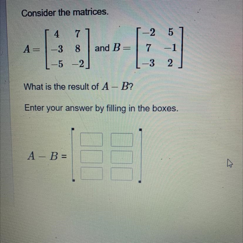 Can someone help me with this practice problem * Consider the matrices. * Now what-example-1