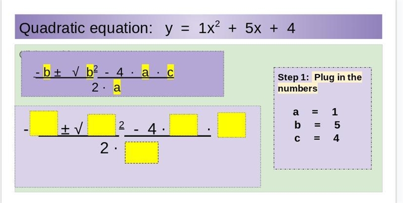 I need help putting correct answers in the yellow boxes.-example-1