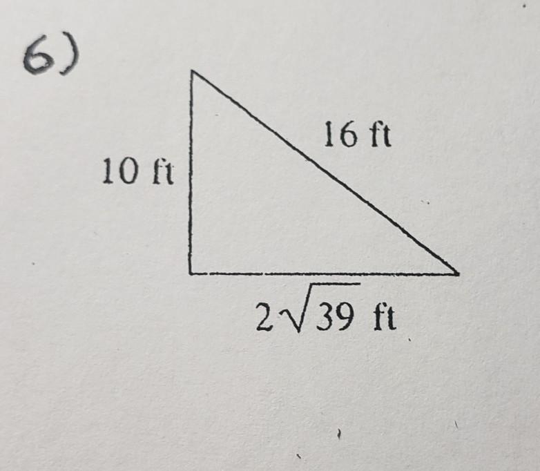 Find out if the lengths form a right triangle ​-example-1