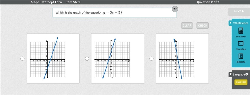 Which is the graph of the equation y=3x−5?-example-1