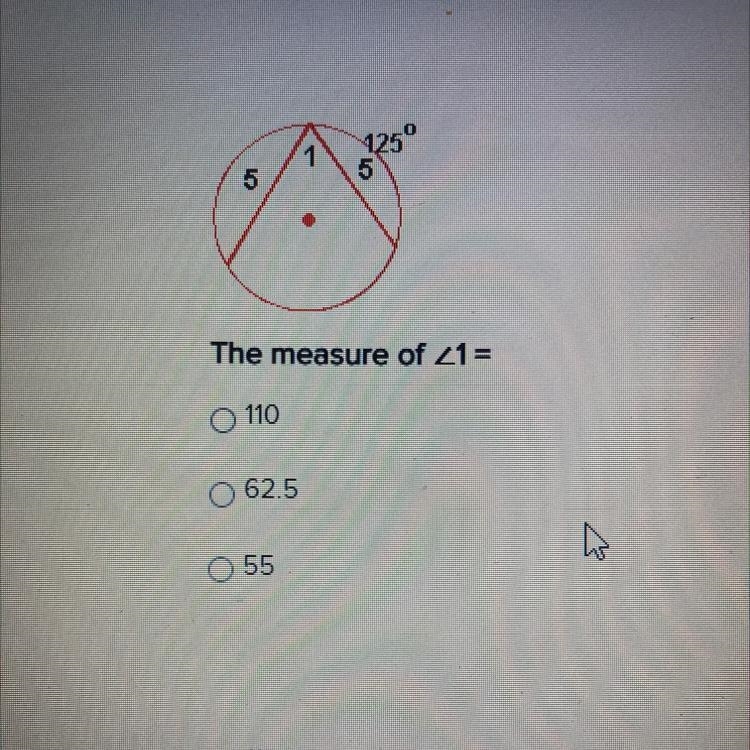 125° 1 5 5 The measure of 1= Helppppppppppp-example-1