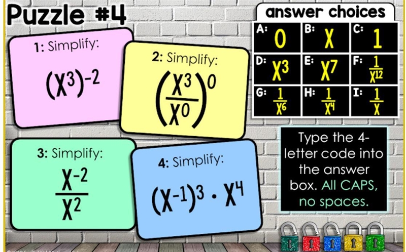 What’s the code for this puzzle, each answer represents a letter and explain is possible-example-1