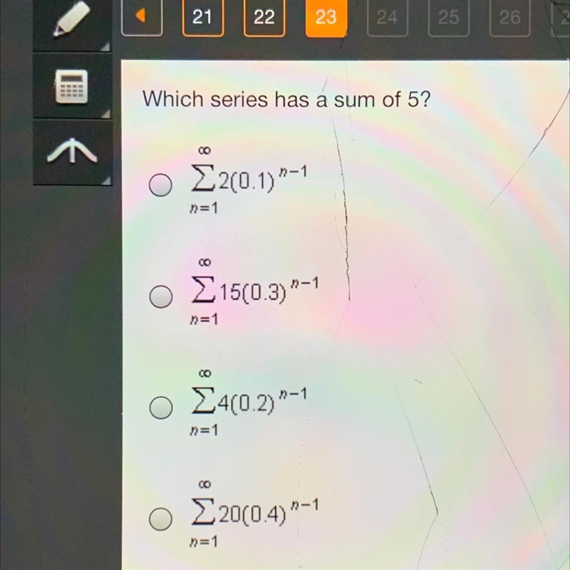 Which series has a sum of 5?-example-1