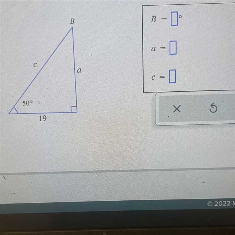 Solve the right triangle. Round your answers to the nearest tenth-example-1