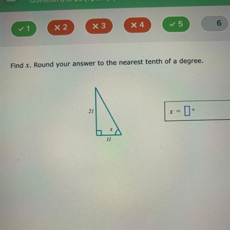 Find x. Round your answer to the nearest tenth of a degree.-example-1