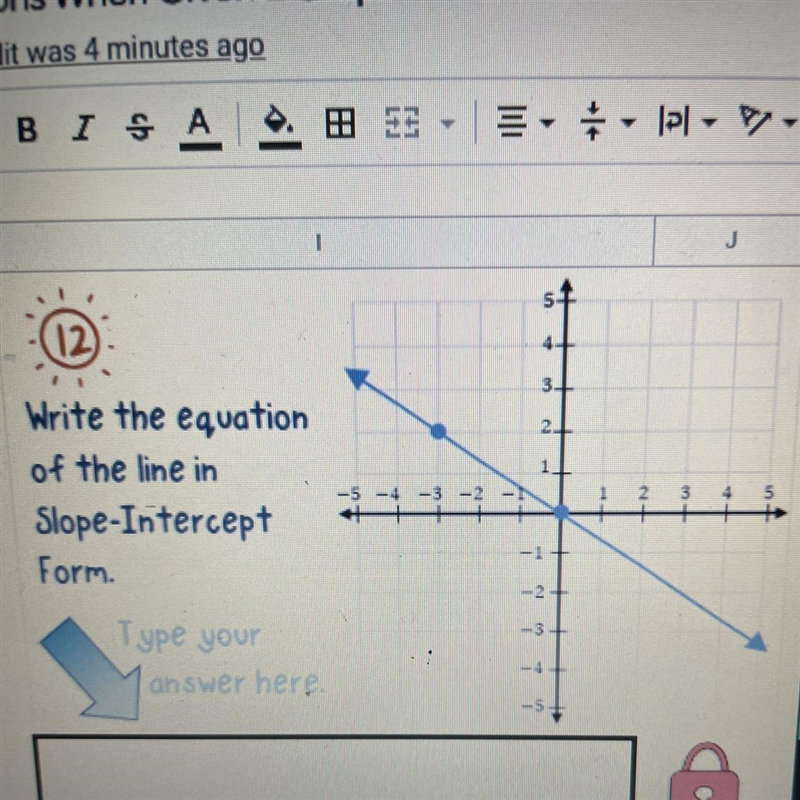 Write the equation of the line in Slope-Intercept Form.-example-1