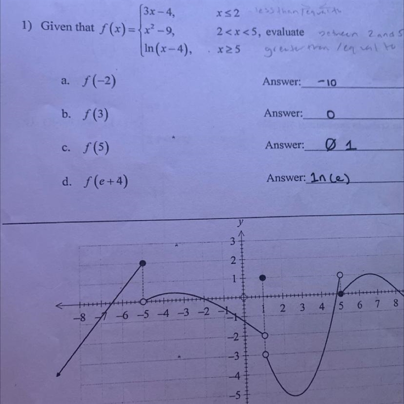 Evaluate the functions F(-2) F(3) F(5) F(e+4)-example-1