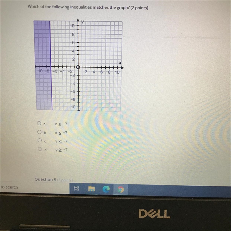 Which of the following inequalities matches the graph?-example-1