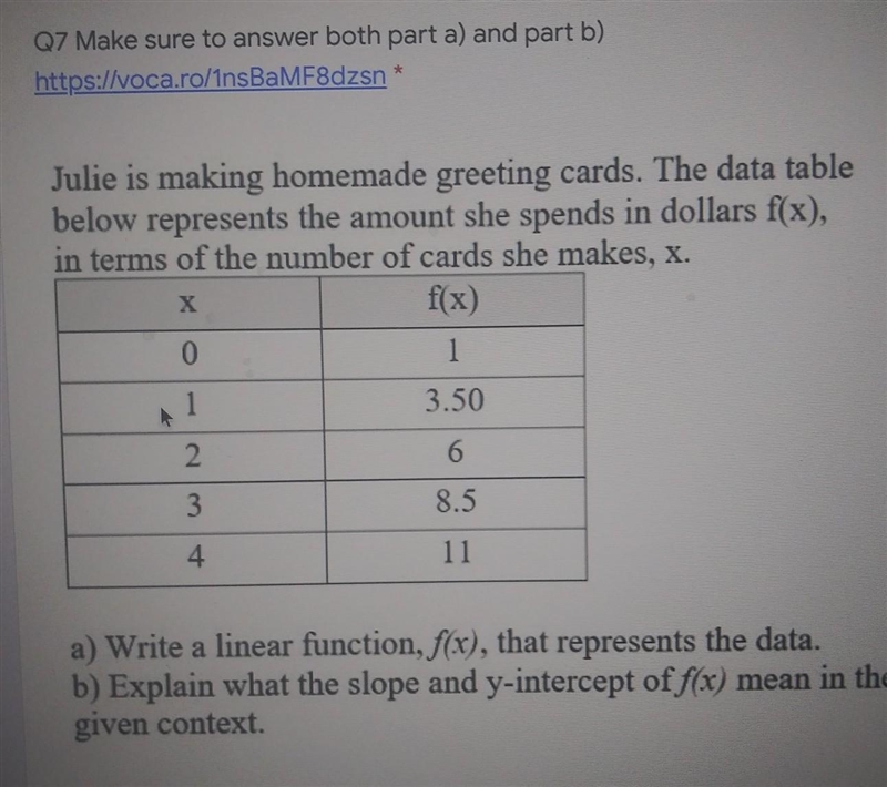 For this I already did the first part and I got f(x)=2.5x+1so can you help me with-example-1