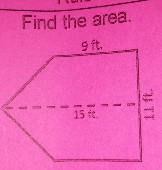 Find the area 9ft 15ft 11ft ​-example-1