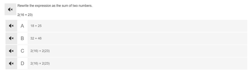 Rewrite the expression as the sum of two numbers. 2(16 + 23)-example-1