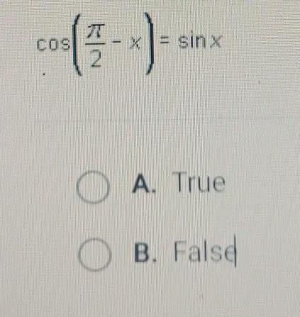 COS (1-x) X sin x O A. True B. False-example-1