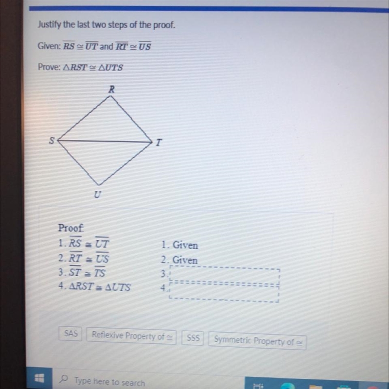 Justify the last two steps of the proof. Help pls :)-example-1