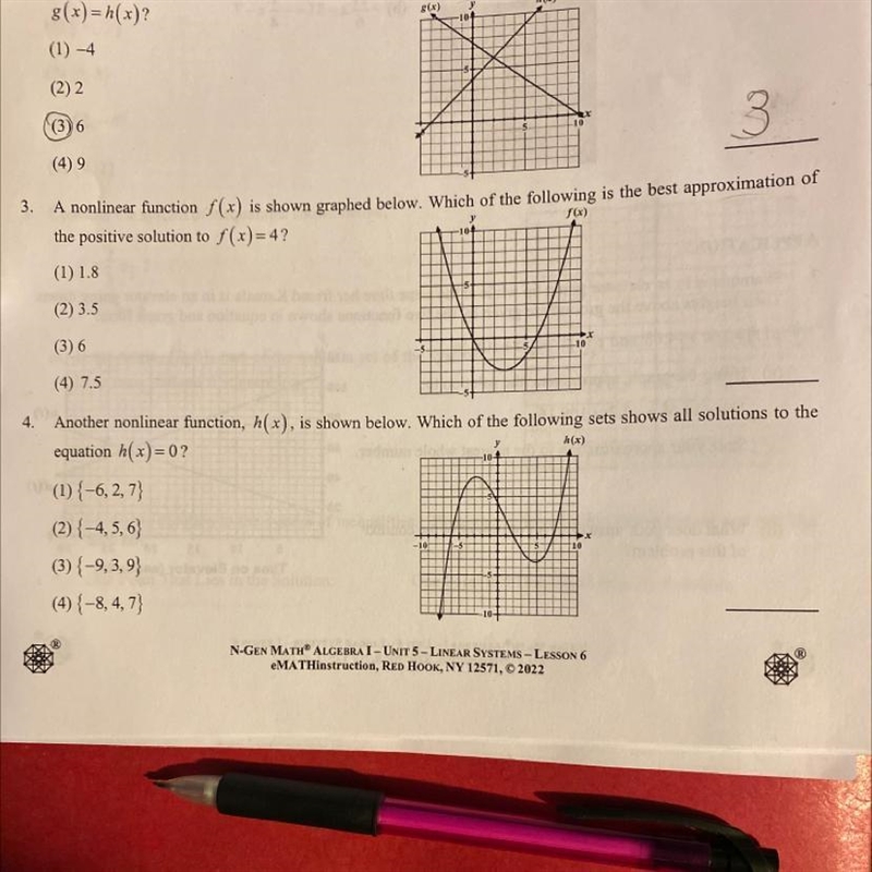 need help with the multiple choice #3 and #4. I’m in algebra 1 and this unit is Solving-example-1