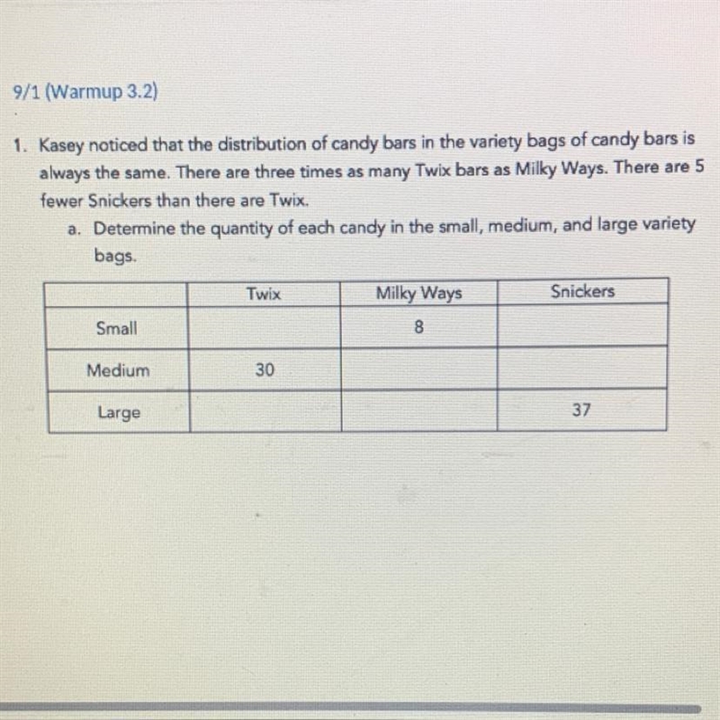 (ANSWER QUICK PLEASE) 1. Kasey noticed that the distribution of candy bars in the-example-1