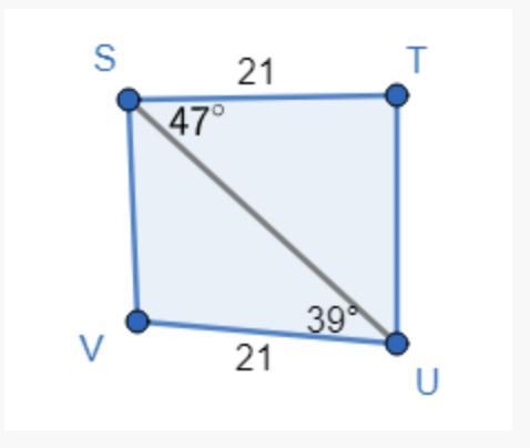 50 POINTS | Select all options that are true. a. SV = TU b. ST = VU c. TU < SU-example-1