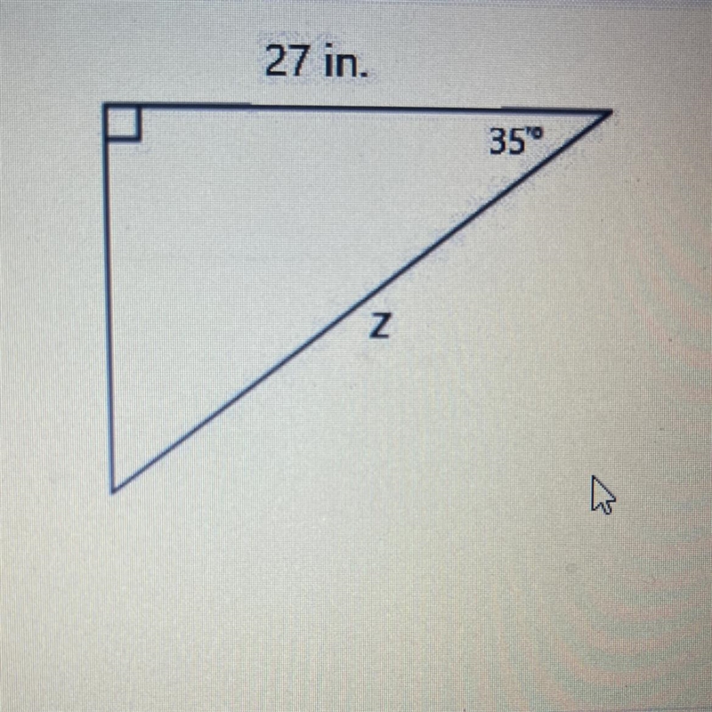 What is the value of z in the triangle ? Enter your answer in the box . Round your-example-1