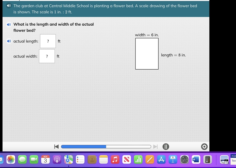 What's the length and width of the actual flower bed.-example-1