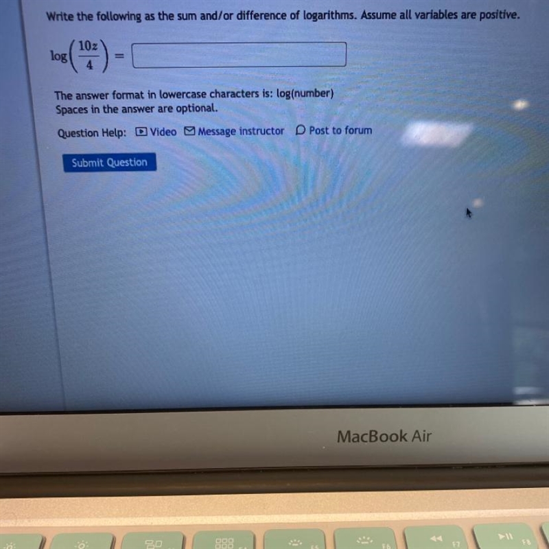 Write the following as the sum and/ or differences of logarithm. Assume all variables-example-1