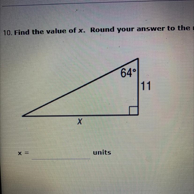 Find the value of x. Round your answer to the nearest tenth.-example-1