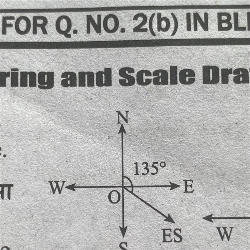 Write down the bearing direction of ES in angle.-example-1