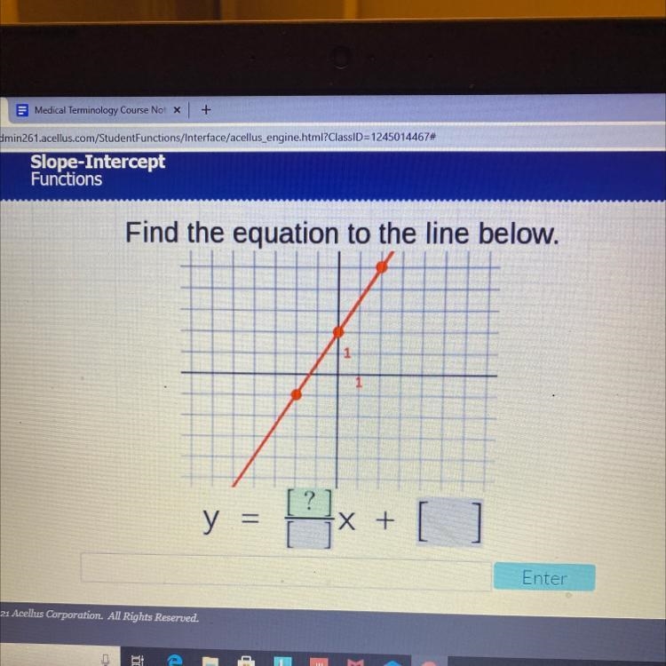 Find the equation to the line below.y =[?-x ++ [ ]-example-1