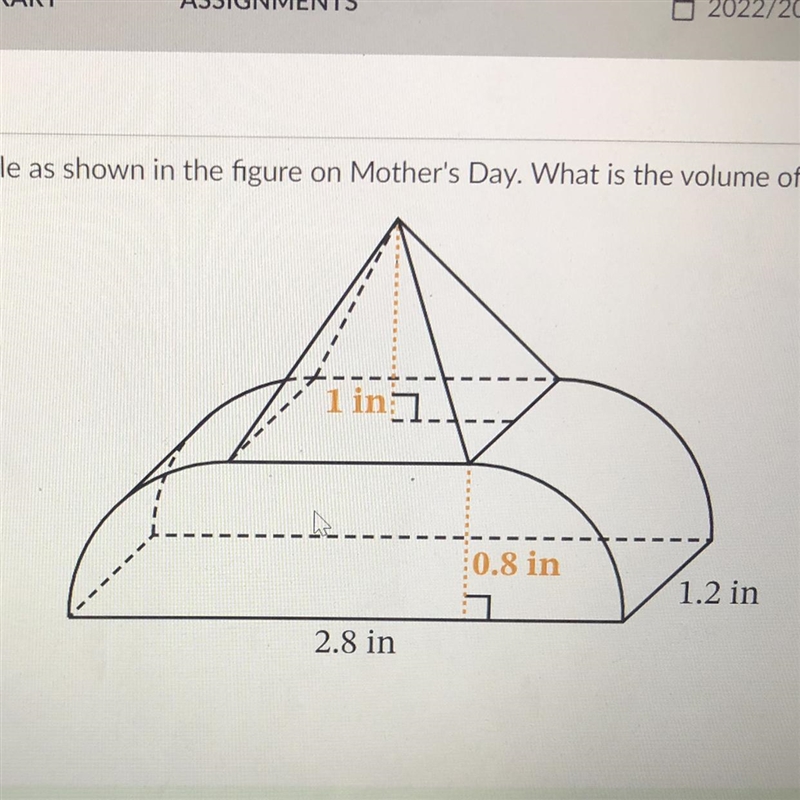 Picture inserted below Please help! How do I find the volume of the triangle above-example-1