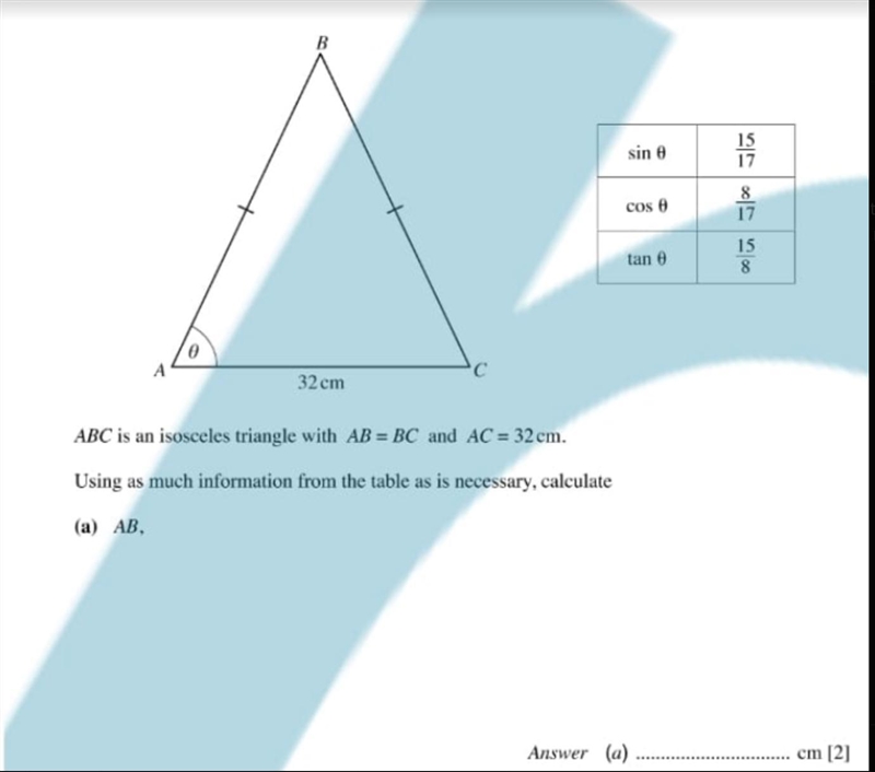 I just need an explanation for this. I know the answer is 34 cm, but I don't understand-example-1