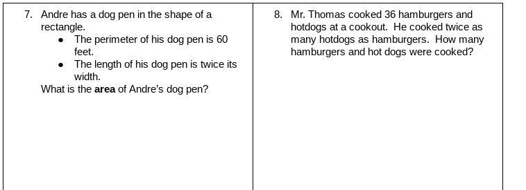 Andre has a dog pen in the shape of a rectangle. The perimeter of his dog pen is 60 feet-example-1