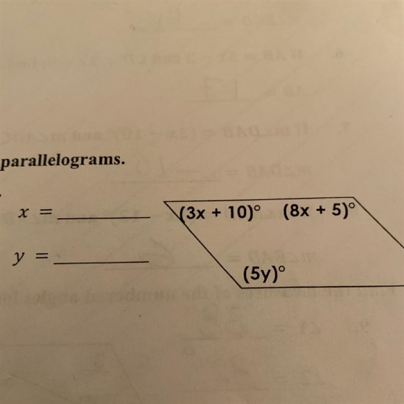 please help me with my homework Find the values of the variables assuming the figures-example-1