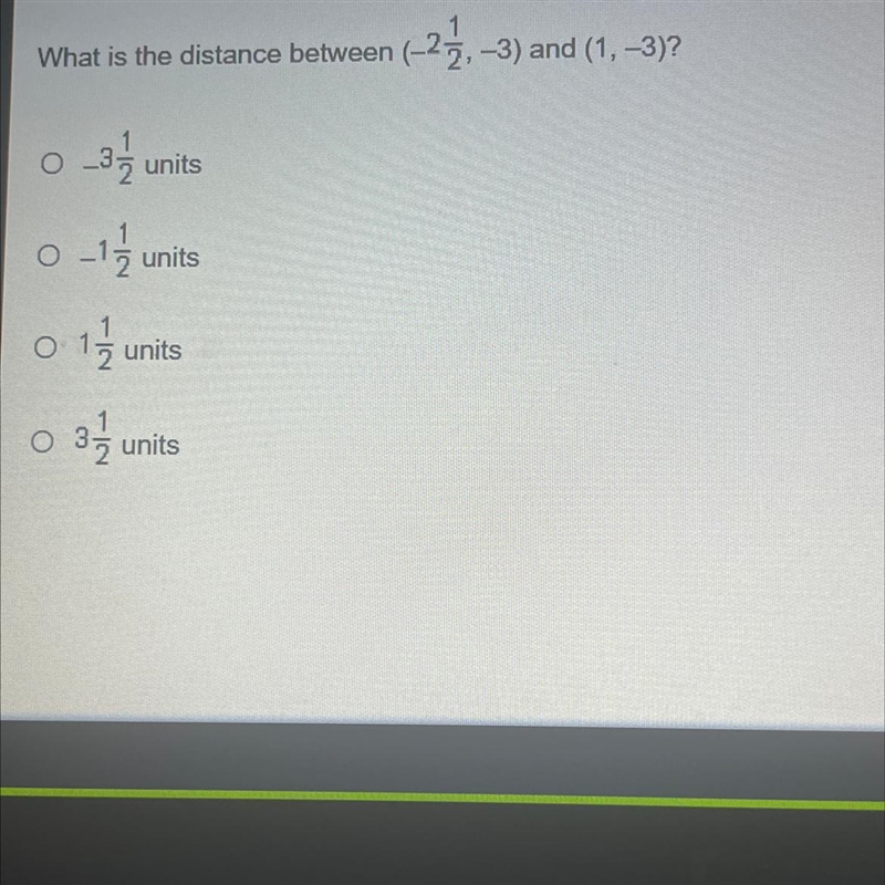 What is the distance between (22,-3) and (1, -3)? 0 -31 units 0 -15 units 2 - 15 units-example-1