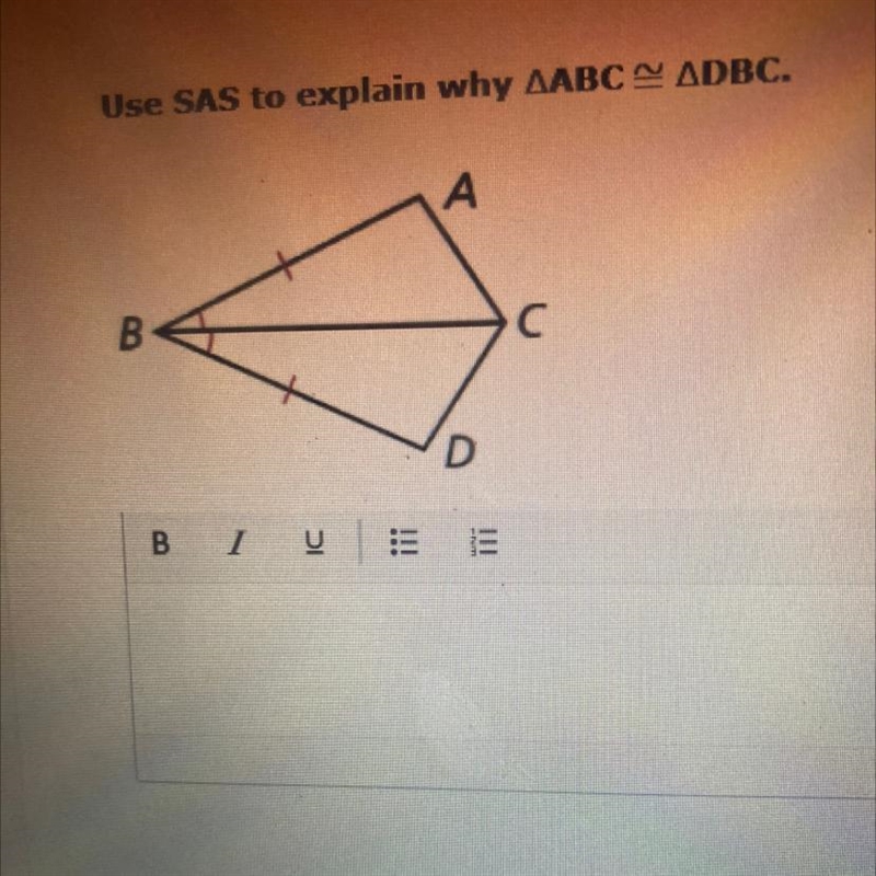 Use SAS to explain why ABC = DBC.-example-1