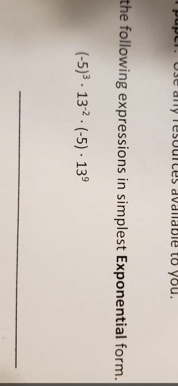 Help I have to put it in simplest exponential form I don't know the answer ​-example-1