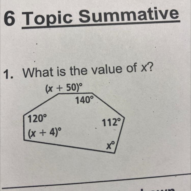 1. What is the value of x?-example-1