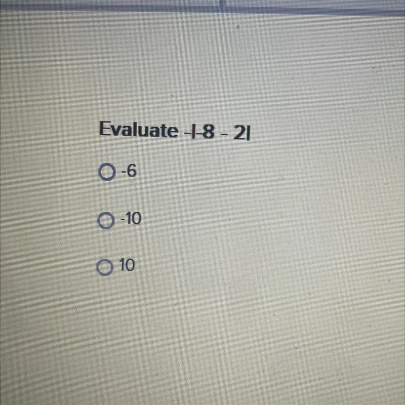 Please help!!! evaluate -|-8-2|-example-1