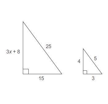 The triangles are similar. What is the value of x? Enter your answer in the box.-example-1