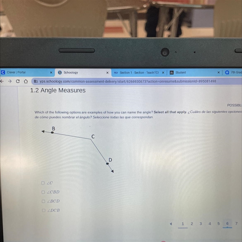 Which of the following options are examples of how you can name the angle?-example-1