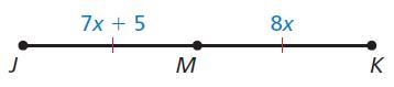 Identify the segment bisector of JK The length of JM is-example-1