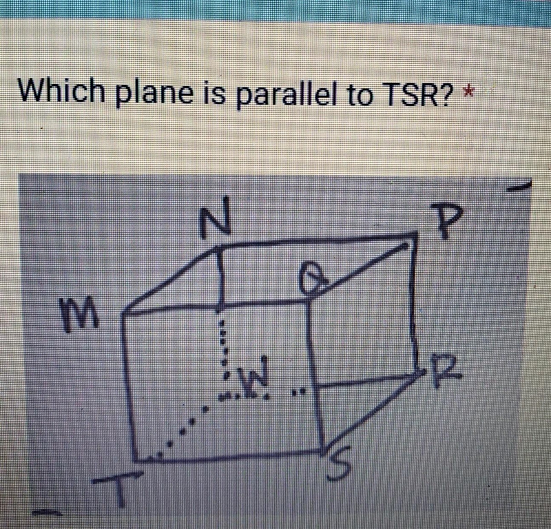 Which plane is parallel to TSR?* M T N 3 iW S A 2​-example-1