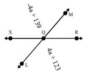 Find the measure for LQR A) 127 B) 131 c) 135 D) 139-example-1